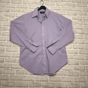 Lauren‎ Ralph Lauren Non-iron Dress Shirt Lilac Plaid Men's 16 34/35